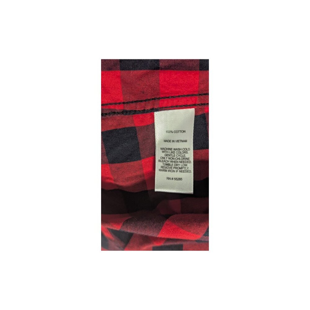 Express Soft Wash RedBlack BuffaloPlaid Button Down Shirt Men’sSmall 100% Cotton - Picture 5 of 5